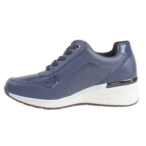 Redz Trainers<Ladies Wedge Trainers - 6G596W-V375- Navy