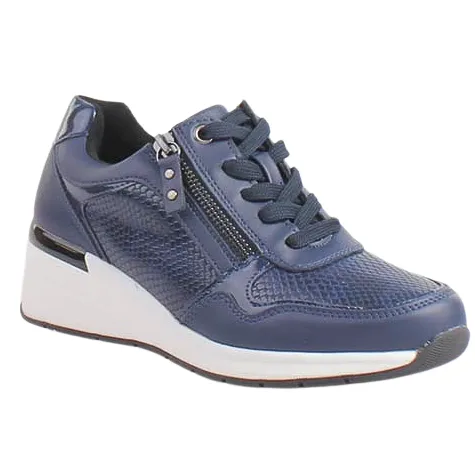 Redz Trainers<Ladies Wedge Trainers - 6G596W-V375- Navy