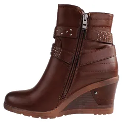 Redz Boots<Wedge Ankle Boots-F826-Tan