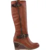 Redz Boots<Wedge Knee Boots - F882/4173 - Tan