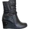Redz Boots<Wedge Mid Boots -D3937 Black