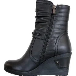 Redz Boots<Wedge Mid Boots -D3937 Black