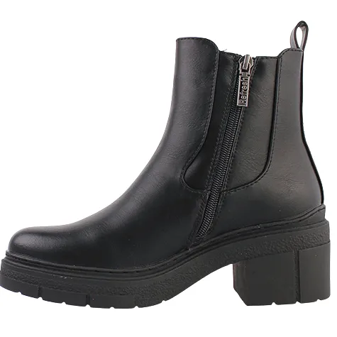 Refresh Boots<Ladies Block Heeled Ankle Boots - 170997 - Black