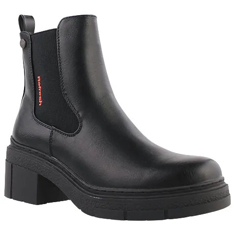 Refresh Boots<Ladies Block Heeled Ankle Boots - 170997 - Black