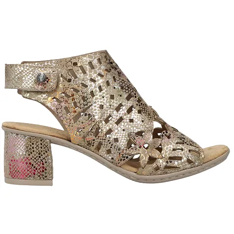 Rieker Heels<Block Heeled Sandals - 64780-90 - Multi