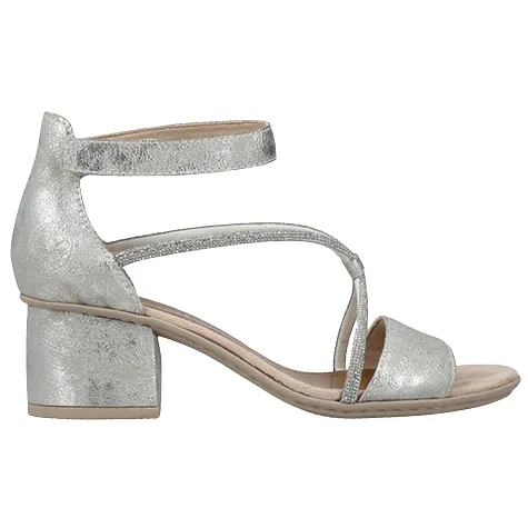 Rieker Heels<Block Heeled Sandals - 64654-40 - Silver