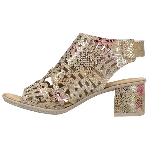 Rieker Heels<Block Heeled Sandals - 64780-90 - Multi