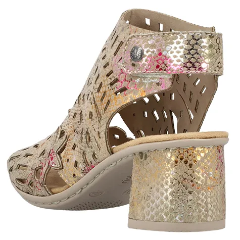 Rieker Heels<Block Heeled Sandals - 64780-90 - Multi