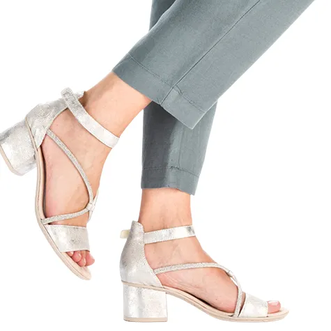 Rieker Heels<Block Heeled Sandals - 64654-40 - Silver