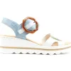 Rieker Sandals<Wedge Sandals- 67476-81-33 - White/Blue