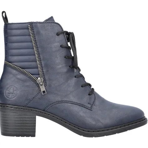 Rieker Boots<Block Heeled Ankle Boots - 70101-14 - Navy