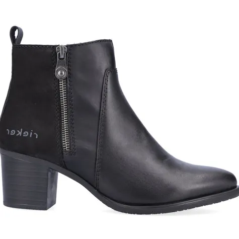 Rieker Boots<Block Heeled Ankle Boots - Y2051-00 - Black