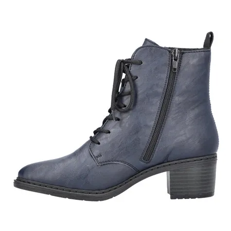 Rieker Boots<Block Heeled Ankle Boots - 70101-14 - Navy