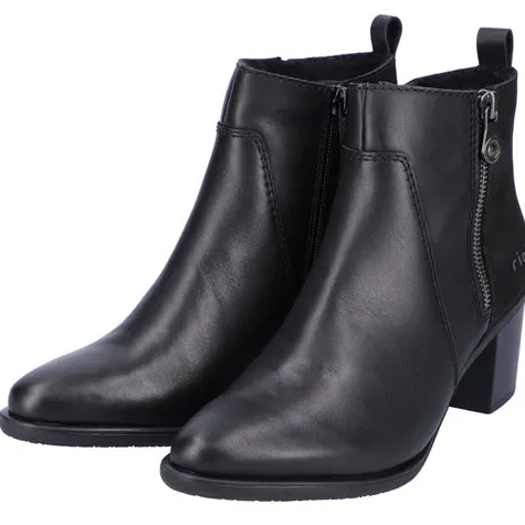 Rieker Boots<Block Heeled Ankle Boots - Y2051-00 - Black