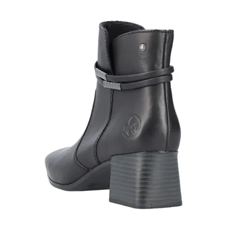 Rieker Boots<Block Heeled Ankle Boots - 70973-00 - Black
