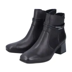 Rieker Boots<Block Heeled Ankle Boots - 70973-00 - Black