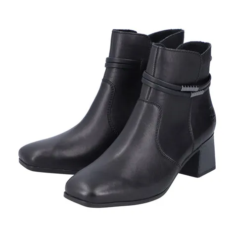 Rieker Boots<Block Heeled Ankle Boots - 70973-00 - Black