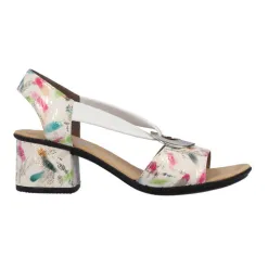 Rieker Sandals<Block Heeled Sandals - 64683-90 - Off White