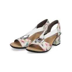 Rieker Sandals<Block Heeled Sandals - 64683-90 - Off White