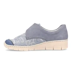 Rieker Ladies Wide Fitting | Shoes<Cross Strap Shoes - 537C0-00 - Blue