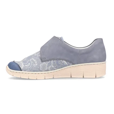 Rieker Ladies Wide Fitting | Shoes<Cross Strap Shoes - 537C0-00 - Blue