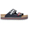 Rieker Sandals<Flatform Sliders - 69550-14 - Navy