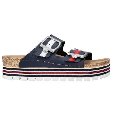 Rieker Sandals<Flatform Sliders - 69550-14 - Navy