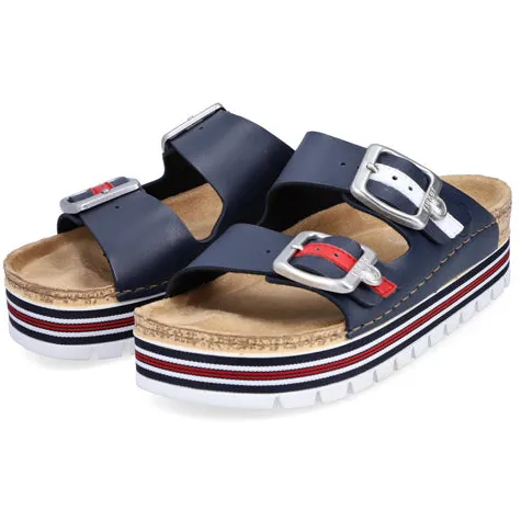 Rieker Sandals<Flatform Sliders - 69550-14 - Navy