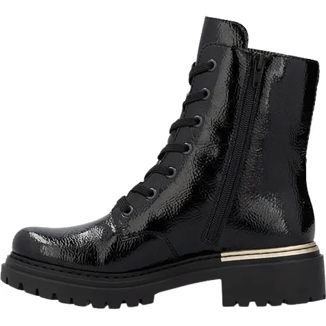 Rieker Boots<Ladies Ankle Boots - 72607-00 - Black/Gold