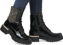 Rieker Boots<Ladies Ankle Boots - 72607-00 - Black/Gold
