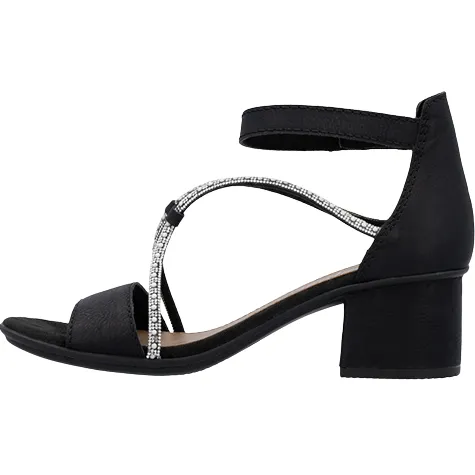 Rieker Heels<Ladies Block Heel Sandals - 64654-00 - Black
