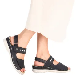 Rieker Sandals<Ladies Flat Sandals - V7473-14 - Navy