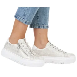 Rieker Trainers<Ladies Flatform Trainers - M1953-60 - Beige Gold