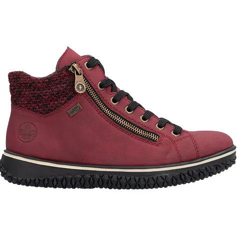 Rieker Boots<Ladies Lace Up Ankle Boots - Z4263 - Red