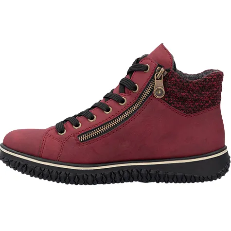 Rieker Boots<Ladies Lace Up Ankle Boots - Z4263 - Red