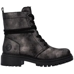 Rieker Boots<Ladies Lace-Up Ankle Boots - 72675-00 - Grey