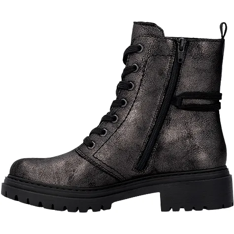 Rieker Boots<Ladies Lace-Up Ankle Boots - 72675-00 - Grey