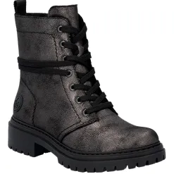 Rieker Boots<Ladies Lace-Up Ankle Boots - 72675-00 - Grey