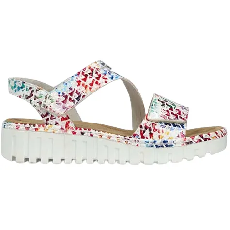 Rieker Sandals<Ladies Low Wedge Sandals - V1364-90 - Multi