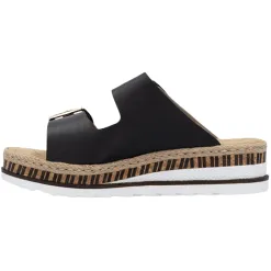 Rieker Sandals<Ladies Mules - V7955-00 - Black