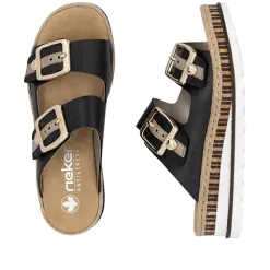 Rieker Sandals<Ladies Mules - V7955-00 - Black