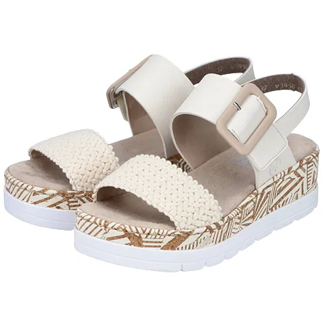 Rieker Sandals<Ladies Platform Sandals -V3950-61 - Beige