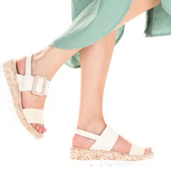 Rieker Sandals<Ladies Platform Sandals -V3950-61 - Beige