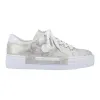 Rieker Trainers<Ladies Platform Trainers - N49W1-90 - Beige/Gold