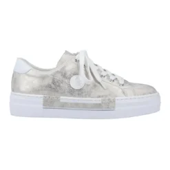Rieker Trainers<Ladies Platform Trainers - N49W1-90 - Beige/Gold