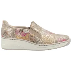 Rieker Shoes<Ladies Slip On Wedge Shoes - 48761-90 - Multi