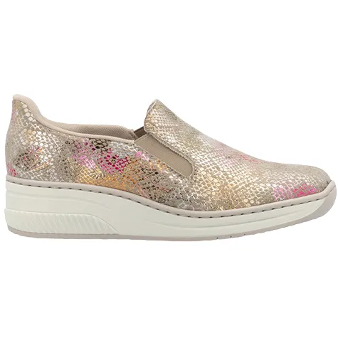 Rieker Shoes<Ladies Slip On Wedge Shoes - 48761-90 - Multi
