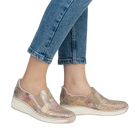 Rieker Shoes<Ladies Slip On Wedge Shoes - 48761-90 - Multi