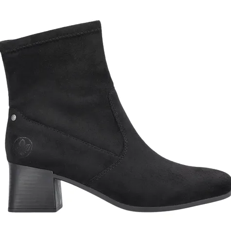 Rieker Boots<Ladies Suede Ankle Boots - 70971 - Black