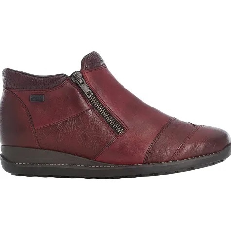 Rieker Boots<Ladies Tex Wedge Ankle Boots - 44281-35 - Burgundy